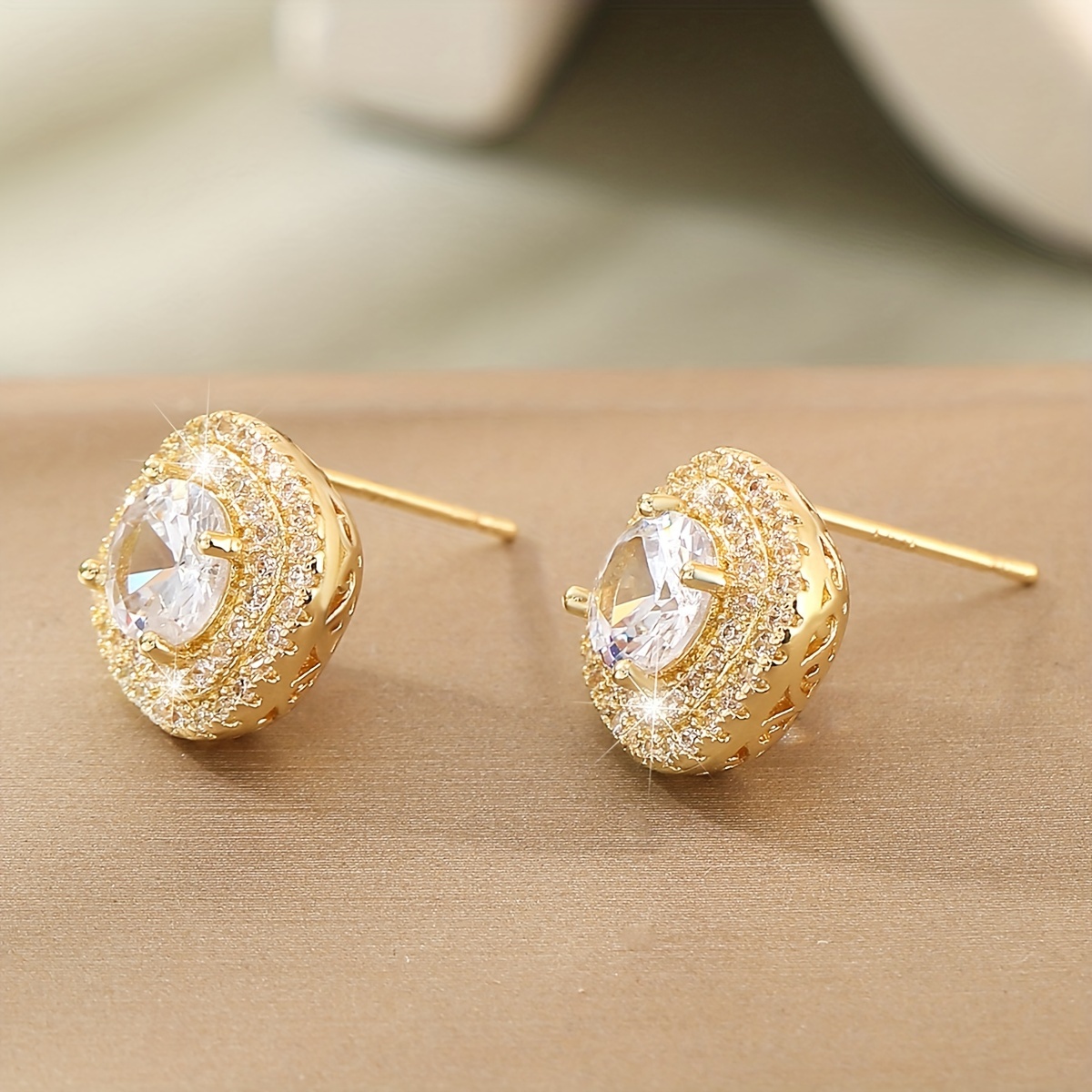 Square Copper Zircon Earrings For Wedding Parties Dating